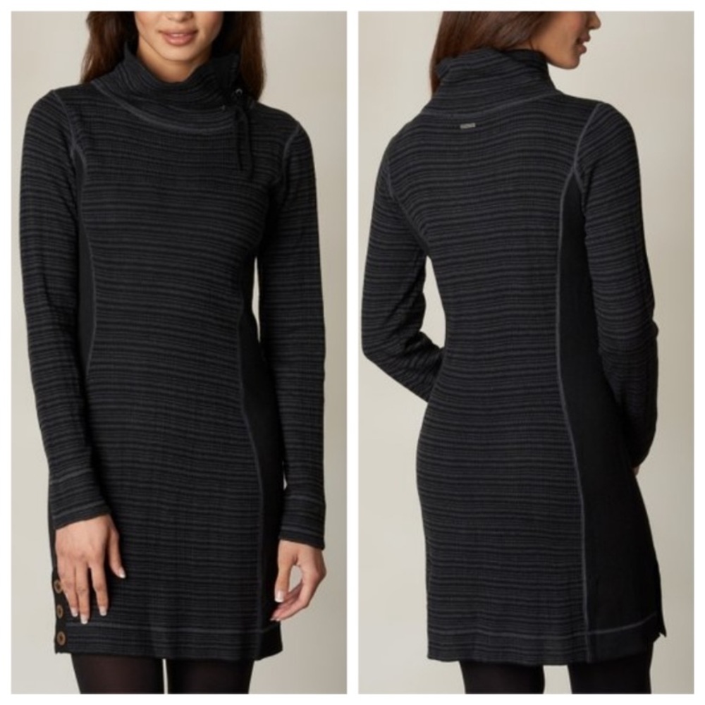 Prana Kelland black and gray sweater dress